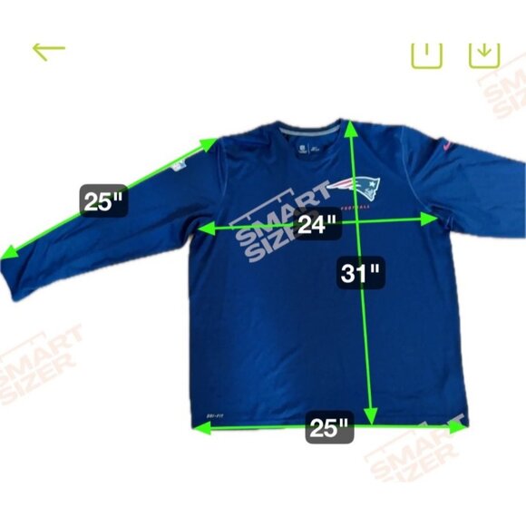 Nike NFL Onfield Patriots Shirt Dri-Fit Long Sleeve 2XL Blue - Picture 7 of 7